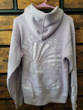 Lavender Embroidered Beach Hoodie